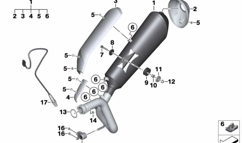 Sistema silenciador OEM 18518371458 para motocicletas BMW G 310 GS (K02). Originais BMW Motorrad.