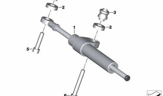 Amortiguador de dirección OEM 32768561701 para motos BMW F850GS, F900GS, F850GS Adventure... y más. Original BMW Motorrad.
