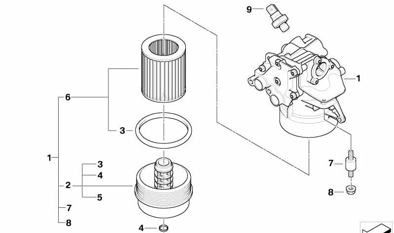Soporte Silentblock OEM 11427835556 para BMW E60, E61, E63, E64. Original BMW.