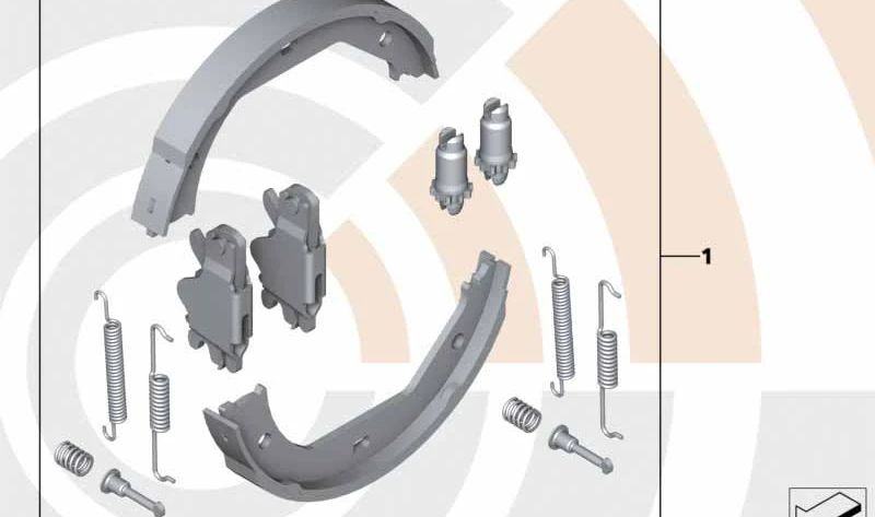 Réparer les chaussures de frein OEM Set 34212449263 pour BMW F07. BMW d'origine.