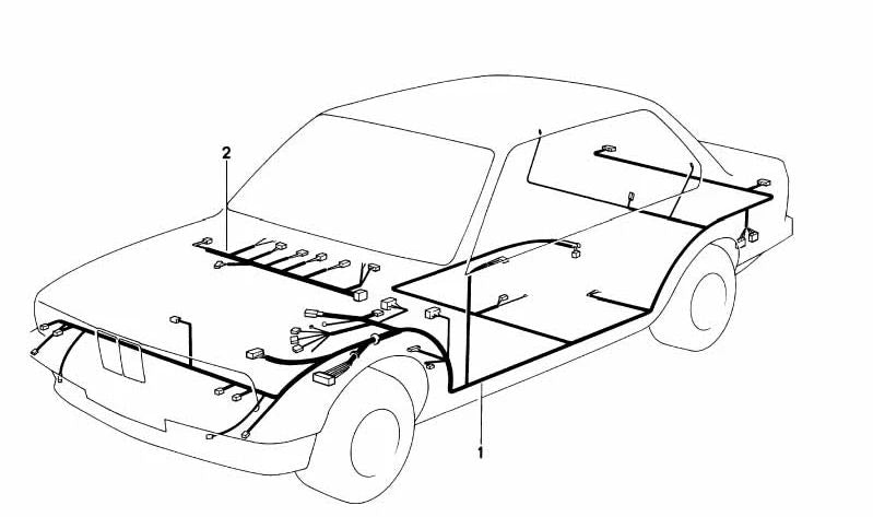 Faisceau de câbles de tableau de bord OEM 61111385547 pour BMW E30 316, 316i (1983-1991). Véritable BMW.