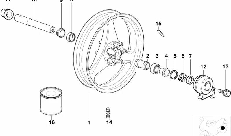 Casquillo OEM 36312312513 para motos BMW R850 GS, R1150 GS, R1200 C, K1200 RS... y más. Original BMW Motorrad.