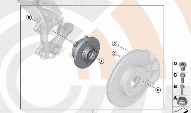 Juego de cojinetes de rueda delantera OEM 31222361234 para MINI R56, R55, R57, R58, R59... y más. Original MINI.