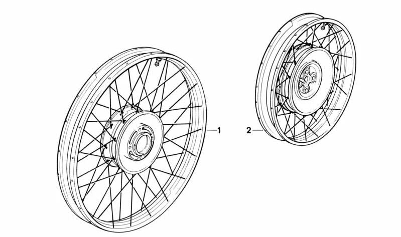 Radio -Hinterreifen mit OEM -Scheibenbremse 36317683248 für BMW Motorrad R1250GS, R1250GS -Abenteuer, R1200GS, R1200GS -Abenteuer. Originaler BMW Motorrad.