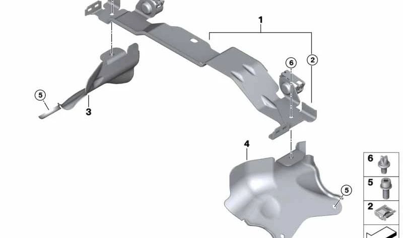 Soporte silenciador de admisión OEM 13717601902 para BMW F07, F10, F11, F06, F12, F13, F01, F02. Original BMW.