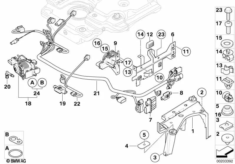 Arandela OEM 16137165512 para BMW E90, E90 LCI, E91 LCI, E92, E92 LCI, E93, E93 LCI. Original BMW.