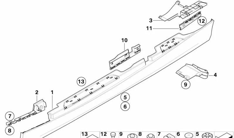 Lateral del paragolpes trasero derecho OEM 51777117638 para BMW E81, E82, E87, E88. Original BMW.