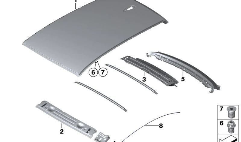 Marco inferior de luna trasera OEM 41107347291 para BMW F22, F22N, F87, F87N. Original BMW.