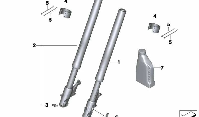 Retén brazo de horquilla delantero OEM 31428545845 para motos BMW C 600 Sport, C 650 Sport, C 650 GT. Original BMW Motorrad.
