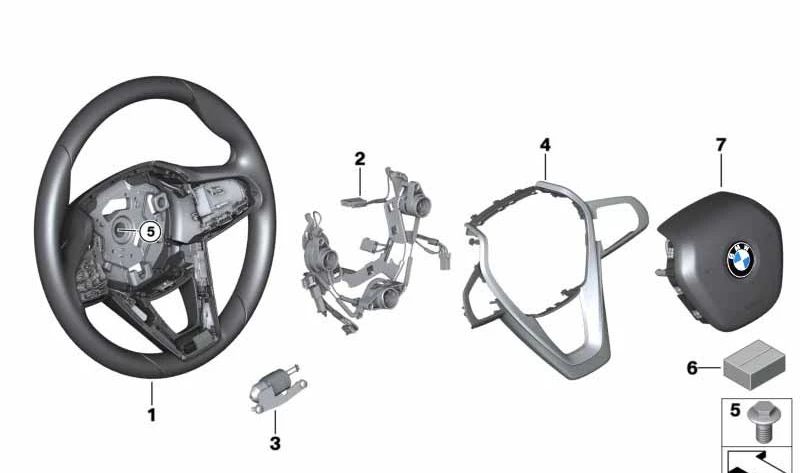 OEM Leder Sportlenker 32306883773 für BMW X3 G01, G01N, G08, G08E. Originaler BMW Multifunktionslenk mit Ledersportgestaltung. Installation für den Endbenutzer nicht empfohlen. Original BMW.