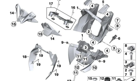 OEM Lashing Coating 46639443569 per la BMW S 1000 R (K63), M 1000 R (KM3) motocicli. BMW MOTORAD originale.