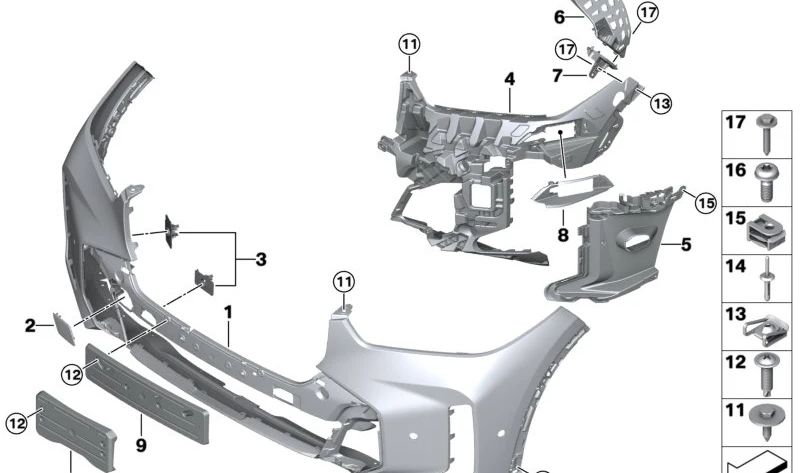 Conducto de aire derecho OEM 51118085638 para BMW G05, G18. Original BMW.