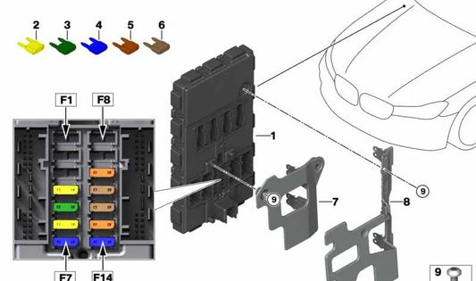 OEM BDC Control Unit 61355A908E8 pour BMW F90, G30, G31, G38, G32, G11, G12, F97, G01, G08, F98, G02. Module de contrôle du corps d'origine. BMW d'origine.