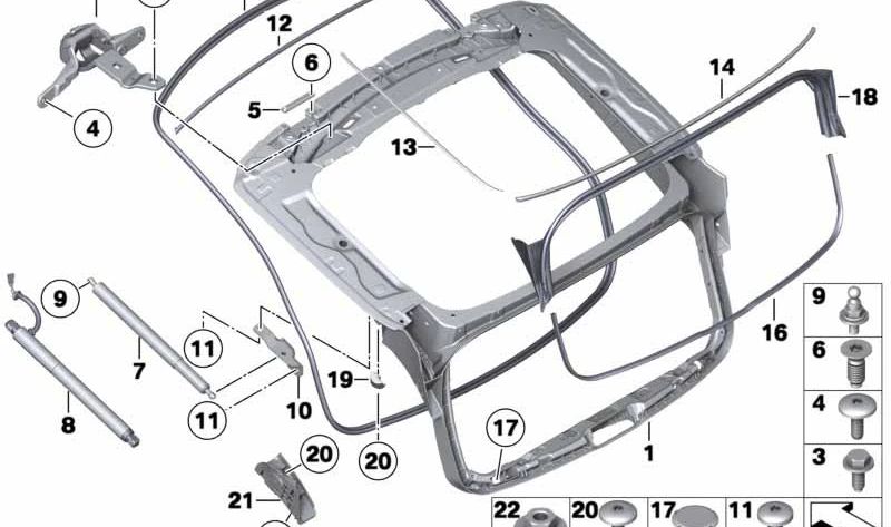 Separatore di luna posteriore OEM 51317144482 per BMW F07 e F07N. BMW originale BMW.