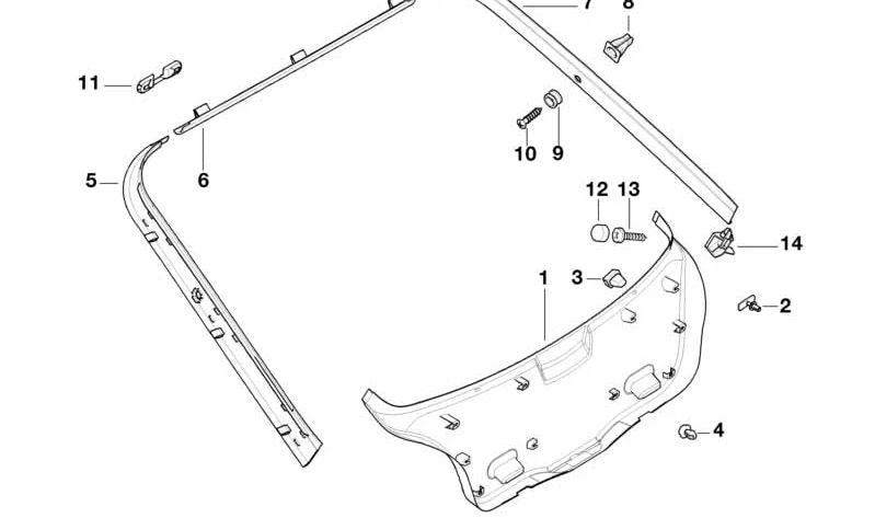 Evelolecedora Cover grau Farbe OEM 51168191949 für BMW E36 {320i, 323i, 325i, 328i, M3, 316i, 318i, 318is, 318tds, 325td, 325tds}. Original BMW.