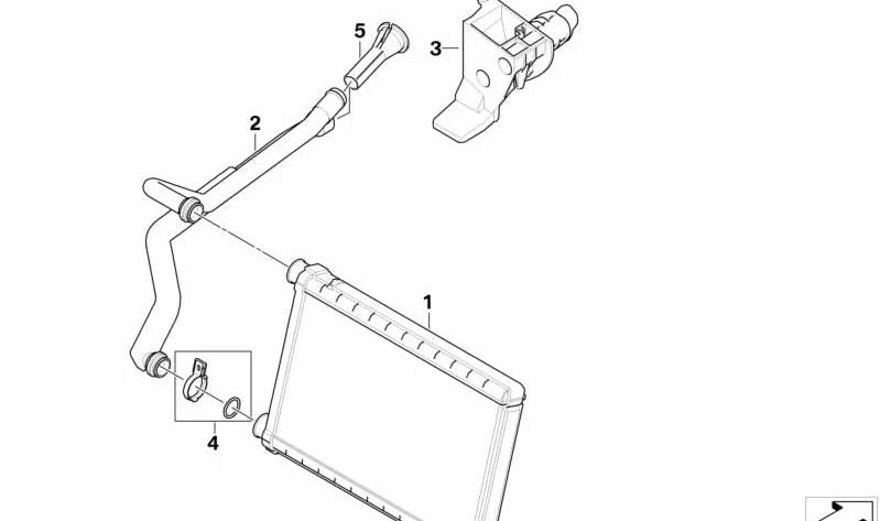 Conducto de calefacción y ventilación OEM 64119128954 para BMW E81, E82, E87, E88, E90, E91, E92, E93, E84, F25, F26. Original BMW.