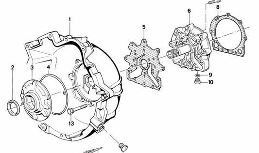 Junta sin amianto OEM 24111205901 para BMW E21, E12, E28, E24, E23 con cambio automático ZF 3HP22. Repuesto original BMW.