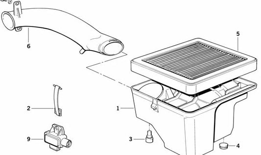 Carcaça de filtro de ar inferior OEM 13721460339 para BMW Motorrad K75, K100, K1100, K1. Originais BMW Motorrad.