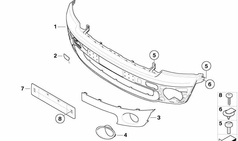 Tapa embellecedora de gancho de remolque OEM 51112754000 para MINI R55 y R56. Original MINI.