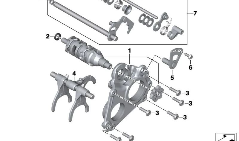 Juego de accionamiento del cambio OEM 23008405397 para BMW Motorrad F 750 GS, F 850 GS, F 900 R, F 900 XR... y más. Original BMW Motorrad.