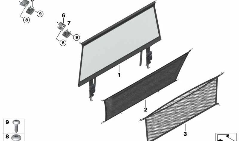 Left Support for Network Luggage Separator OEM 51477438987 for BMW X7 {G07, Alpina XB7, XDrive30D, XDRive40D, XDRive40I}. Original BMW.