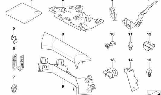 Clip de sujeción OEM 12512246905 para BMW E60, E61, E53. Original BMW.