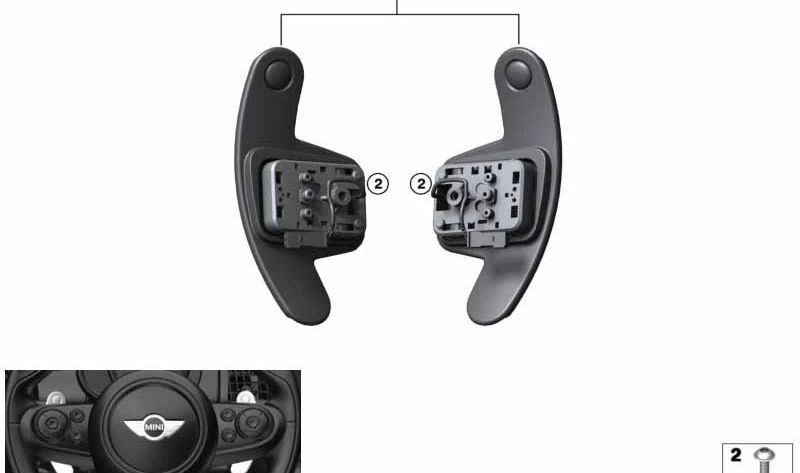 Juego de teclas basculantes para conmutador de volante OEM 61319291653 para MINI F56, F55, Clubman F54, Cabrio F57, Countryman F60... y más. Original MINI.