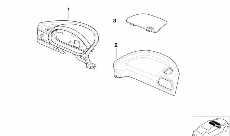 Oberer Deckentreiber (Beige) OEM 51458399607 für BMW E36 und Z3. Original BMW.