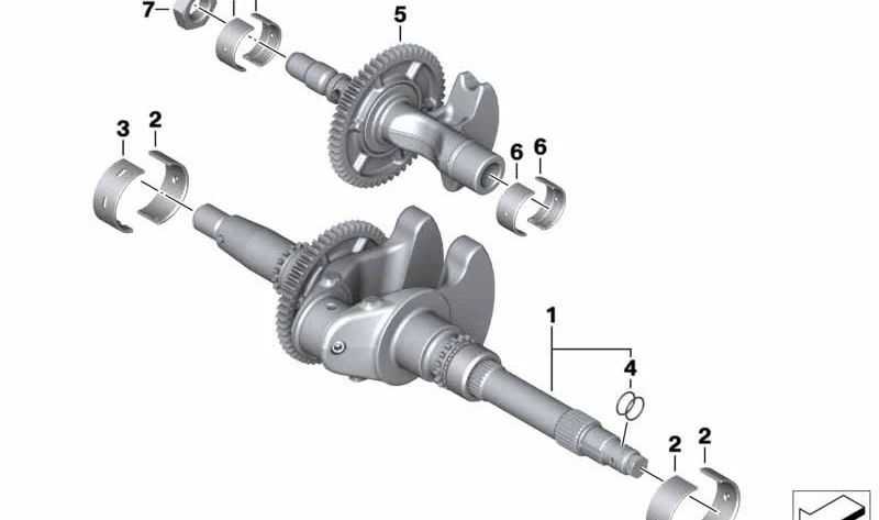 Cigüeñal OEM 11218552227 para BMW Motorrad C 400 GT (CK08, 0C06, 0C61, 0S01, 0S03) y C 400 X (CK09, 0C09, 0C31, 0S11). Original BMW Motorrad.