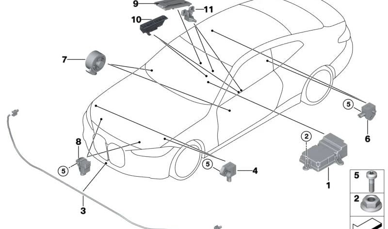 PTS PTS Pedestrian Protection Sensor 65765A1D6F7 for BMW G26. Original BMW.