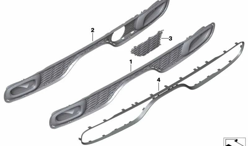 Marco cromado delantero OEM 51127365073 para MINI F55, F56, F57. Original MINI.