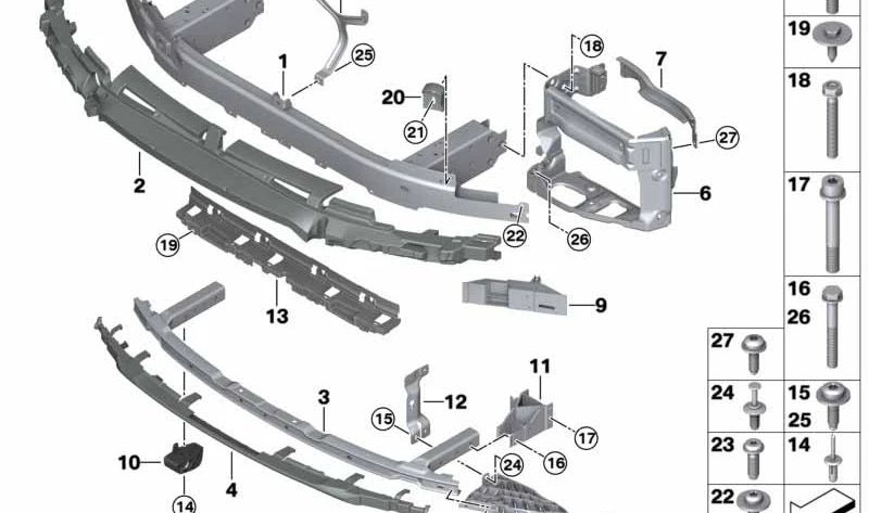 Y-bracket for BMW 5 Series G30, G31, G38 (OEM 51647435937). Original BMW