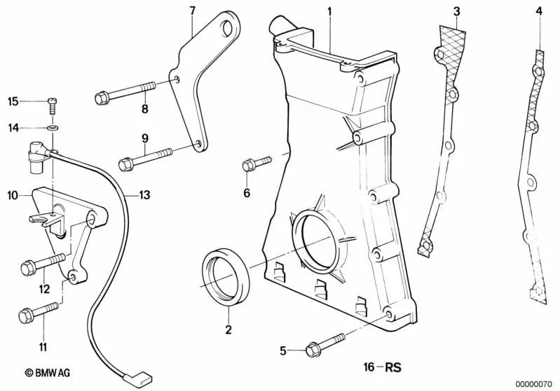 Apoyo OEM 11141717127 para BMW Serie 5 E34, Serie 6 E24, Serie 7 E32. Original BMW.