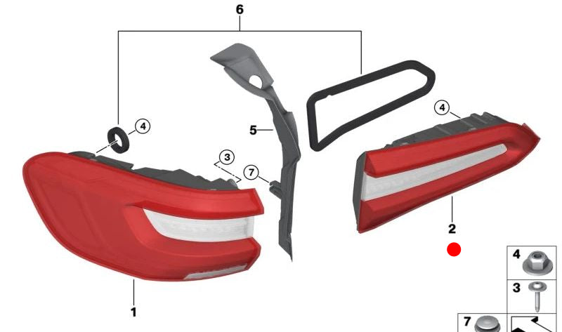 Piloto trasero LED izquierdo portón maletero OEM 63217931997 para BMW G05, F95. Original BMW.