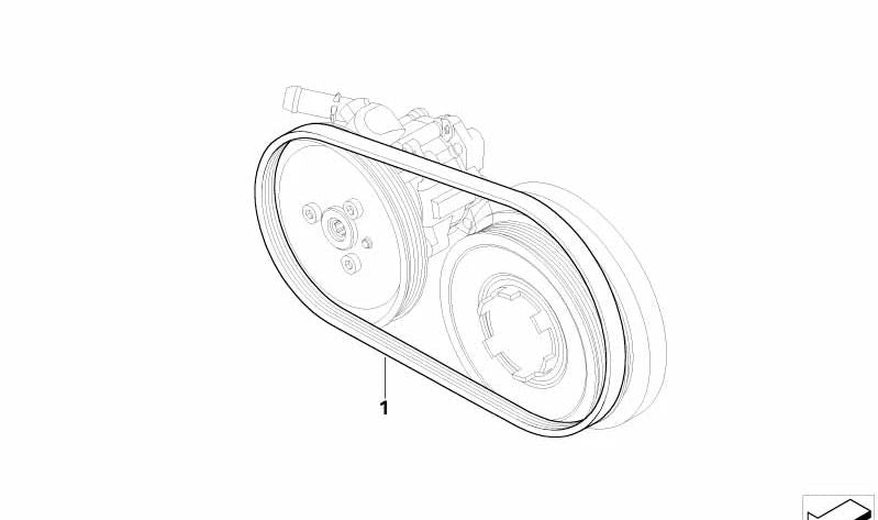 Correa acanalada (Keilrippenriemen) OEM 11287791786 para BMW E87, E90, E91. Compatible con motores diésel M47S. Original BMW.