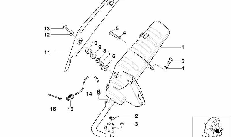 Sonda lambda OEM 11781742052 para BMW E31 y Z8 E52, y BMW Motorrad C1, C1N. Pieza original BMW.