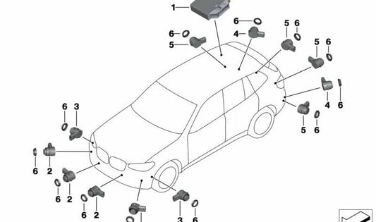OLTRASONIC PARKING SENSOR OEM 66209290897 FOR BMW F45, F46, F90, G30, G31, G32, G11, G12, F48, F39, F25, G01, F97, F26, G02, F98, F15, F85, F16, F86. Original BMW.