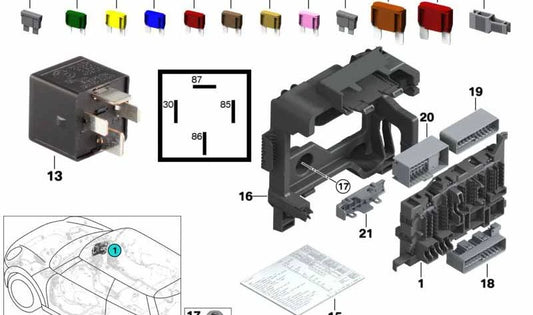 Soporte distribuidor de corriente OEM 61146843881 para MINI F54, F55, F56, F57, F60… y más. Original MINI.