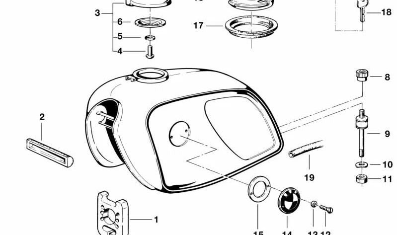 Junta tórica de bomba de combustible OEM 16112307360 para BMW R50, R52, R53. Original BMW.