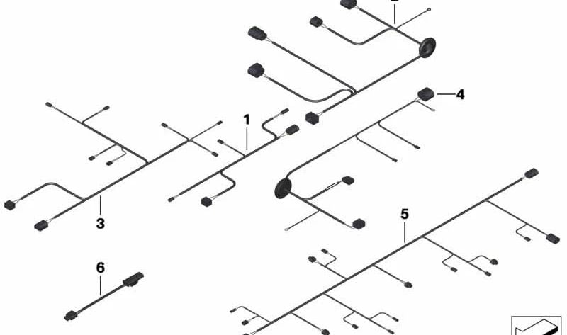 Chicote de fiação adicional da bomba de água para BMW Série 5 F10, Série 6 F06, F12, F13, F06N, F12N, F13N (OEM 61129232549). BMW originais.