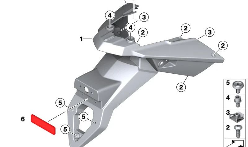 Soporte de matrícula trasero OEM 46627695030 para motos BMW F700GS, F800GS, F800GS Adventure. Original BMW Motorrad.