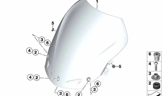 Parabrisas mate OEM 46638560427 para motos BMW F800GT. Original BMW Motorrad.