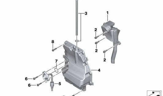 OEM Oil Deposit 1114728734 für BMW Motorrad K1600 GT, K1600 GTL, K1600 GTL EXKLUSIV. Originaler BMW Motorrad.