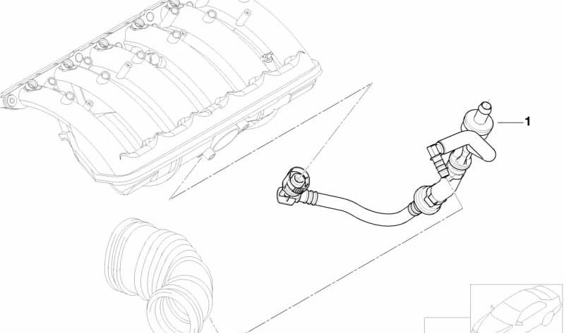 Bomba de vácuo com tubos OEM 11617515362 para BMW E46. BMW original.