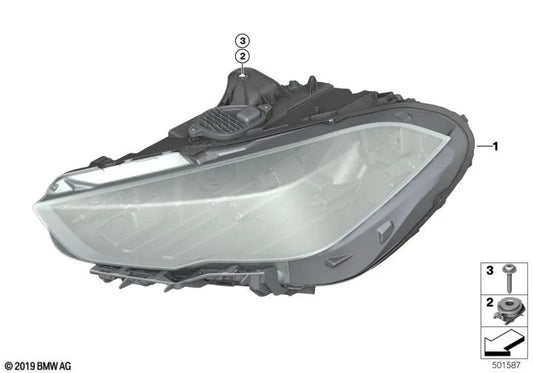 AHL LED headlight right OEM 63119449600 for BMW 2 Series F44 216d, 218d, 220d, 220i, M235i xDrive and more. Genuine BMW.