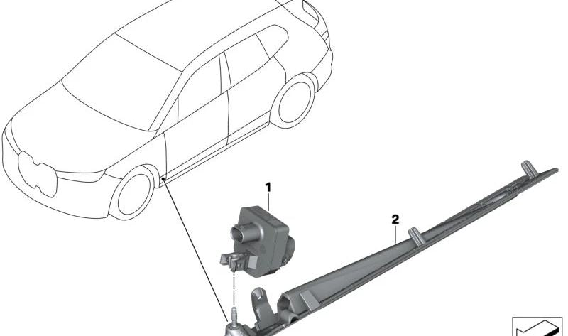 Right light module bracket for BMW I20 (OEM 63145A04412). Original BMW