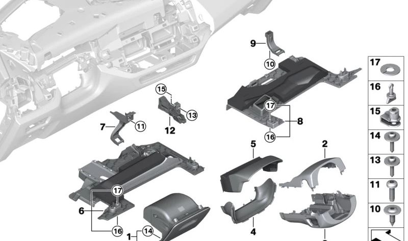 Fermeture rotative pour BMW X5 F95, G05, G18, X6 F96, G06, X7 G07, XM G09 (OEM 51459462617). BMW d'origine.