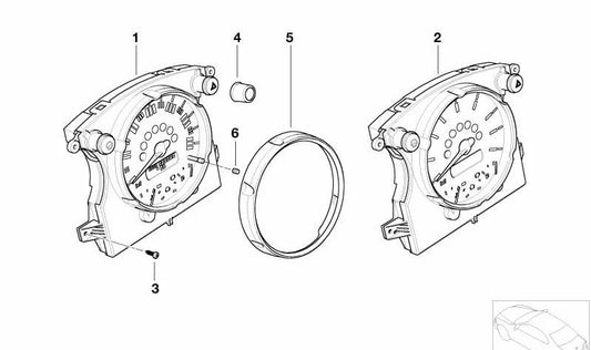 Anillo de adorno antracita OEM 51457059168 para MINI R50, R53, Cabrio R52. Original MINI.