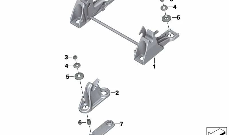 Soporte de asiento OEM 52537675059 para motos BMW R 1200 GS y R 1200 GS Adventure (K25). Original BMW Motorrad.
