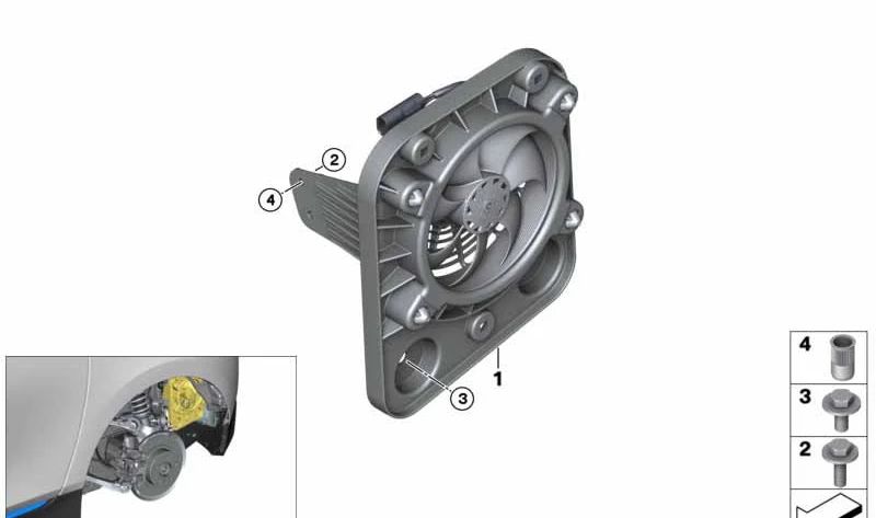 Ventilador Eléctrico para BMW I01, I01N (OEM 17428608033). Original BMW